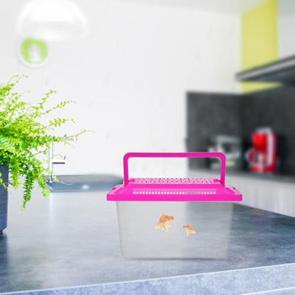 Portable Fish Tank Turtle Box Pet Hamster Transport Carrier 18x11x11cm Sturdy Pp Plastic Aquarium for Reptile and Small Animal Breeding