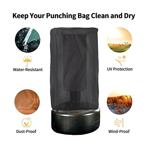 Punching Bag Cover Sun Protection Replacement with Drawstring, Dustproof Waterproof Standing Boxing Bag Cover for Trainer, Kickboxing