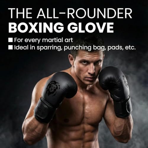 FIGHTR® Boxing Gloves - Pro Training Sparring Gloves - color: All Black, size: 08 oz