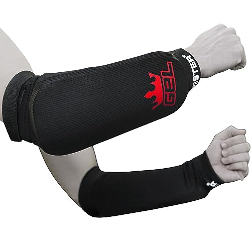 Meister MMA Elastic Cloth Forearm Guards w/Integrated Gel Padding (Pair) - size: Small-Medium