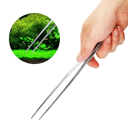 Drfeify Aquarium Stainless Steel Scissor Tweezer Spatula Tool Set for Fish Tank Plant Care