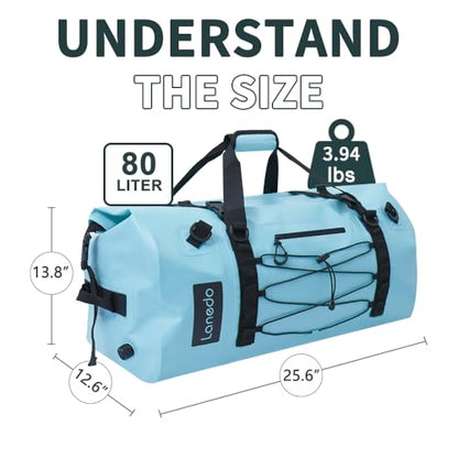 80L Dry Bag Large Waterproof Bag Roll-Top Heavy Duty Fishing Duffel Bag with Durable Straps & Handles for Kayaking Paddle boarding Boating Rafting Fishing - color: Blue