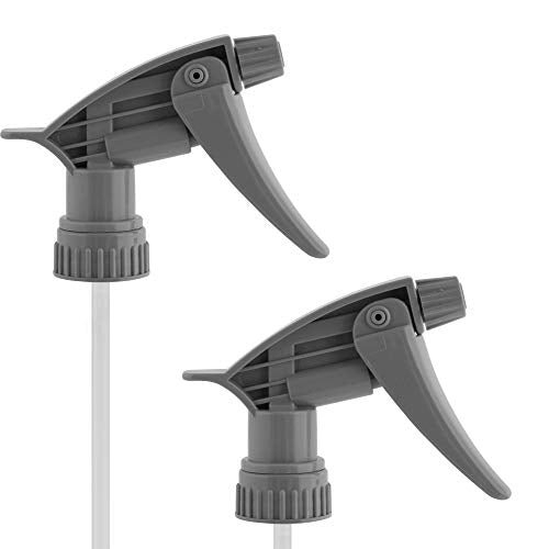 Replacement Trigger Sprayer Replacement for 32 oz Bottles – 28-400 Neck, 9.5" Dip Tube, High Output, Adjustable Nozzle – Gray Heavy-Duty (Pack of 10)