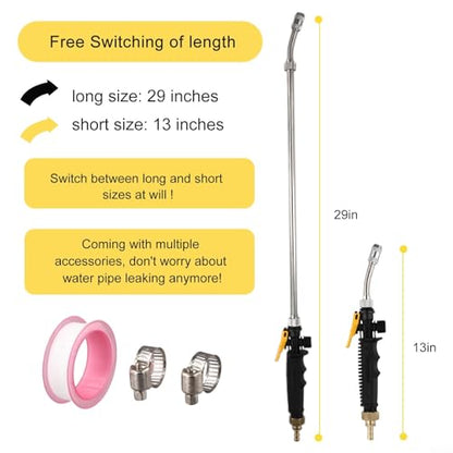 Spray Bar Replacements With 3/8" Brass Barb, Stainless Steel Wand And Rubber Handles, Adjustable Nozzle For Garden Hose Backpack Sprayer, Car Washing