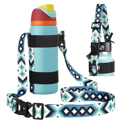 HEYSKAY Water Bottle Holder with Strap, Water Bottle Sling with Adjustable Shoulder Strap for Owala FreeSip 24-40oz, Hydro Flask and Universal Water Bottles, for Walking, Hiking