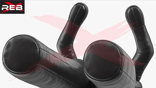 MMA Standing Grappling Dummy, 70-Inch Leather Grappling Dummy Judo Punching Bag Dummy BJJ Wrestling Brazilian JIU Jitsu Submission Self Defense Training Unfilled