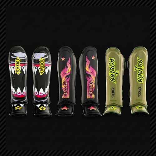 YOKKAO Microfiber Shin Guards - A-Grade Thai Microfiber | Multi-Layer Foam | Single-Shell Wrap | Produced at YOKKAO Factory, Thailand | S-L - color: Black Sharknado ll, size: Medium