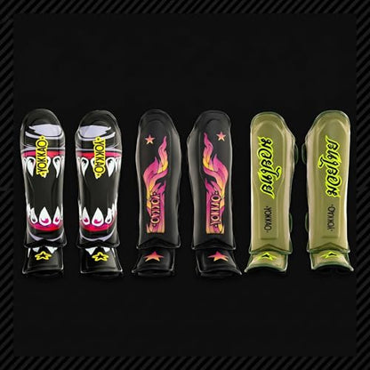 YOKKAO Microfiber Shin Guards - A-Grade Thai Microfiber | Multi-Layer Foam | Single-Shell Wrap | Produced at YOKKAO Factory, Thailand | S-L - color: Tiffany Flame, size: Small