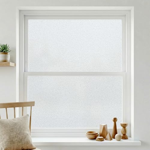Frosted Glass Window Privacy Film, Embossed White, 17.5"x78.7" - color: Frosted, size: 17.52"x78.7"
