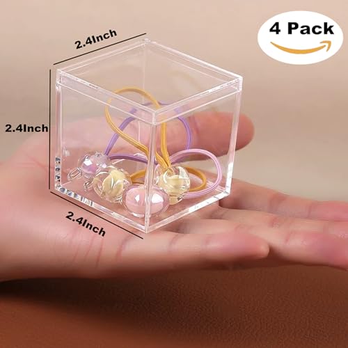 Acrylic Box Acrylic Square Cube Clear Display Boxes Boxes with Lids for Weddings Party Favors Jewelry Storage Box - size: 2.4 x 2.4 x 2.4 Inch