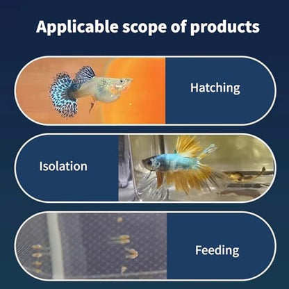 2PCS Protective Aquariums Breeding Cage Netting Nursery Tanks with Suction Cup for Fry Rearing and Secure Observation Fish Breeding Box with Suction Cup