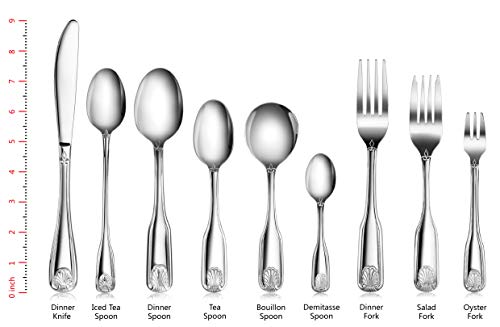 New Star Foodservice Shell Pattern 18/0 Stainless Steel Bouillon Spoon, 6.4-Inch, Set of 12, Commercial Grade - size: Bouillon Spoon (6.4-Inch)