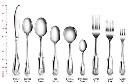 New Star Foodservice Shell Pattern 18/0 Stainless Steel Dinner Fork, 7.7-Inch, Set of 12, Commercial Grade - size: Dinner Fork (7.7-Inch)