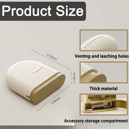 Retainer Case with Vent Holes, Pull-out Slim Denture baths | Compatible with Invisalign, Mouth Guard Set, Fashion Orthodontic Retainer Case with Retainer Removal Tool and Brush - color: Cream