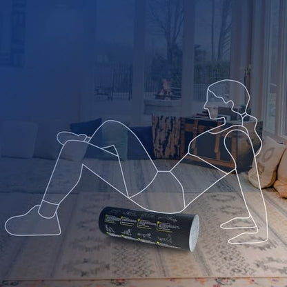 Foam Roller with Printed Exercises, 17.7'' x 6'' Lightweight EPE/PE