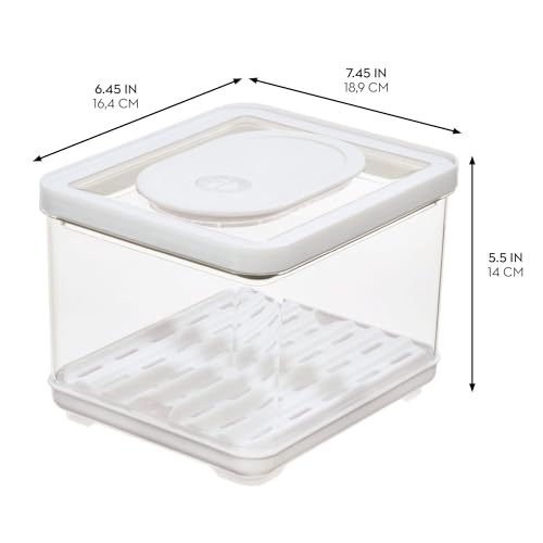 iDesign Fridge Produce Bin with Removable Drainage Tray and Lid - Set of 4 - Clear - size: Square- Small, style: Pack of 4