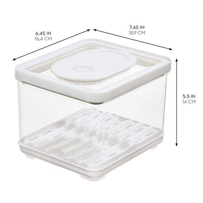 iDesign Fridge Produce Bin with Removable Drainage Tray and Lid - Set of 4 - Clear - size: Square- Small, style: Pack of 4