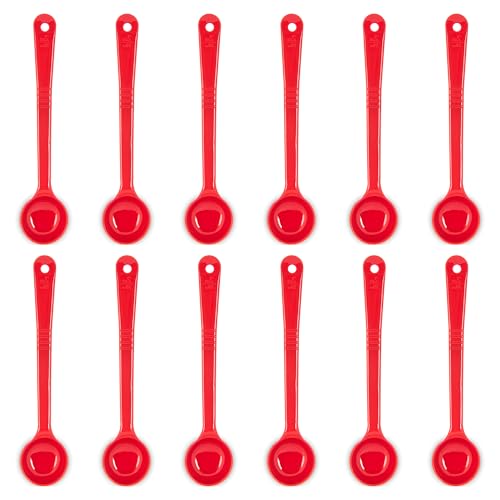 Carlisle FoodService Products Measure Miser Plastic Measuring Spoon with Long Handle, 2 Ounces, Red (Pack of 12) - color: Red, size: 2 Ounces (Pack of 12), style: Solid Long Handle