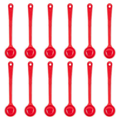Carlisle FoodService Products Measure Miser Plastic Measuring Spoon with Long Handle, 2 Ounces, Red (Pack of 12) - color: Red, size: 2 Ounces (Pack of 12), style: Solid Long Handle