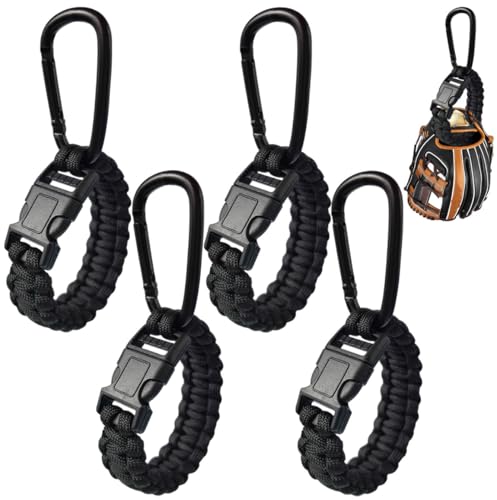 Baseball Glove Clip for Hanging Bags,Portable Paracord Gear Holder with Hook Clip,Sports Equipment Drying Rack for Baseball Softball Gloves - style: 4-Black