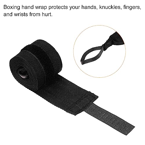 PATIKIL Boxing Hand Wrap Elastic Martial Arts Fist Bandages for Thai Kickboxing - color: Black