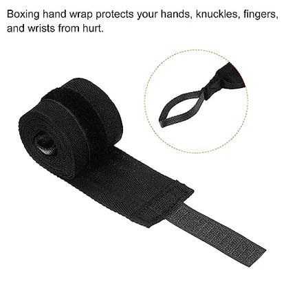 PATIKIL Boxing Hand Wrap Elastic Martial Arts Fist Bandages for Thai Kickboxing - color: Black