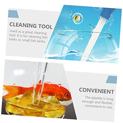 LIOOBO 3pcs Dropper Fish Tank Gravel Cleaning Tanks Changer Aquarium Water Pipette Upgraded Aquariums Cleaner Pipettes Feces Aquarium Clean Pipette Long Nozzle Siphon Plastic Blue