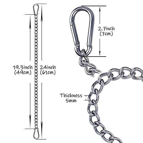 Uenede 24" Length Stainless Steel Hanging Chair Chain, 2PCS