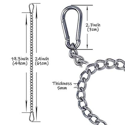 Uenede 24" Length Stainless Steel Hanging Chair Chain, 2PCS