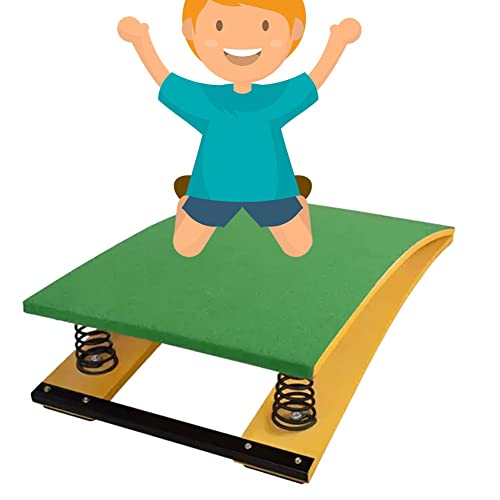 Junior Springboard for Gymnastics, Kids Sport Equipment for Vaulting/Training, Non-Slip Carpet & 2 Steel Springs, 40/55kg Bearing, for School, Home (Color : Green, Size : 50x80cm) - color: Green, size: 50x80cm