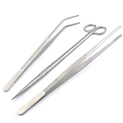 Long Stainless Steel Aquarium Tank Aquatic Plant Tongs Scissors Tools for Fish Tank Plants