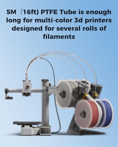 Sovol PTFE Tube 2.5mm ID 4mm OD, Length 5M/16.4ft, with 2 Couplers & Tubing Cutter for Bambu lab X1/ X1C/ P1P/ P1S/ A1/ A1 Mini, Prusa MMU3, Creality K1 Max/Ender 3 V3 & Direct Drive 3D Printer, White - size: 5 Meter (White)