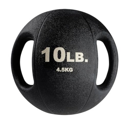 Body-Solid Exercise Medicine Balls, Heavy-Duty Non Slip Rubber Grip with Dual Handles Medicine Ball for Weights Training, Weightlifting & Core Workouts - size: 10 lb