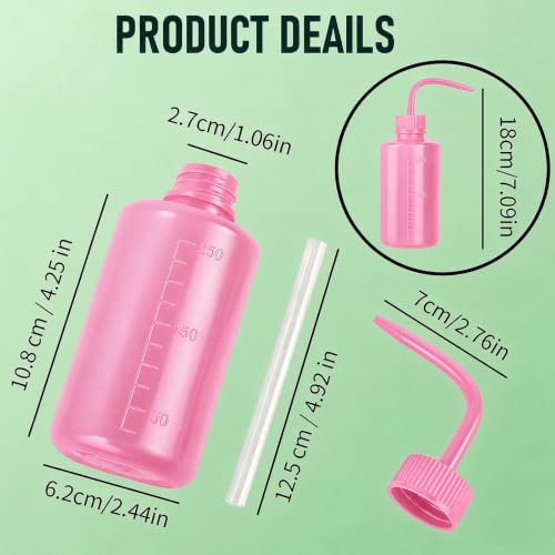 Valchoose 250ml Pink Squeeze Wash Bottles, Angled Nozzle Container,2 Pack - color: Pink, size: 2x250ml