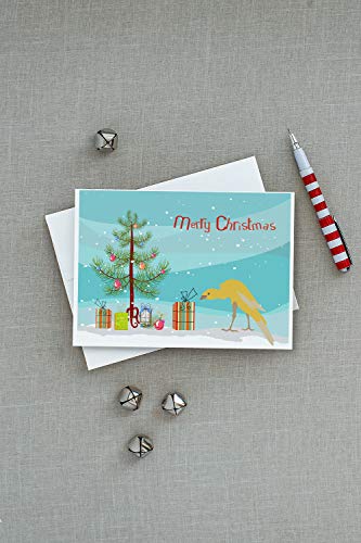 Caroline's Treasures CK4477GCA7P Belgian Hunchback Canary Merry Christmas Greeting Cards and Envelopes Pack of 8 Blank Cards with Envelopes Whimsical A7 Size 5x7 Blank Note Cards - style: Birds - Belgian Hunchback