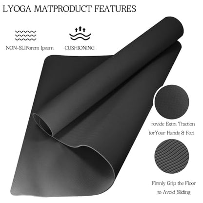 VTORY Extra Large Yoga Mat 6'x 4' - (6mm /8mm/12mm) - size: 6' x 4' x 1/2 in