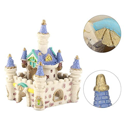 Aquarium Resin Castle Decoration, High Simulation Roman Castle Ornament for Fish Tank, Lifelike Aquatic Hideout with Safe Non - Resin for Freshwater and Saltwater