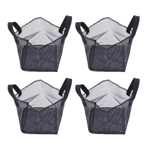 4PCS Aquatic Plant Pots, Reusable PVC Pond Planting Bags with Sturdy Handles, Aquatic Plant Baskets, Grow Bags for Island Live Aquarium Flowers, Convenient to Storage (Square) - size: Square