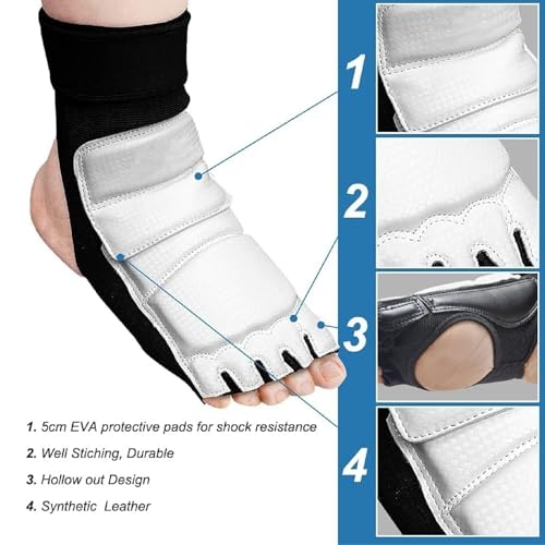 Fabater Taekwondo Foot Protector, Training Boxing Martial Arts Boxing Punch Bag Sparring Muay Thai Kung Fu Feet Protector, Foot Guard Protective TKD Foot Gear Support for Men Women Kids