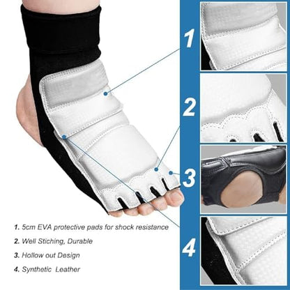 Fabater Taekwondo Foot Protector, Training Boxing Martial Arts Boxing Punch Bag Sparring Muay Thai Kung Fu Feet Protector, Foot Guard Protective TKD Foot Gear Support for Men Women Kids