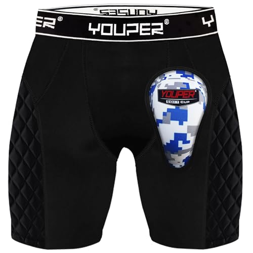 Youper Youth Elite Padded Baseball Sliding Shorts w/Soft Athletic Cup - color: Black/White, size: Small