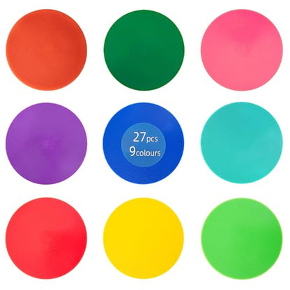 Poly Spots Spot Markers 4 Inch & 9 Inch Multicolor Floor Dots - style: 9inch 9pcs