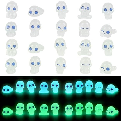 CCINEE 20Pcs Glow in Dark Tree Elves Fairy Luminous Ghost Micro Landscape Accessories Miniature Tree Elves Decoration for Garden Landscape Aquarium Dollhouse Potted Plants Decoration - style: Cute