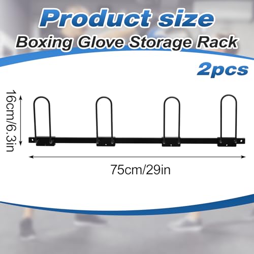 2 Sets Boxing Glove Storage Rack Wall Mount Dryer Holds 4 Pairs Boxing Glove Storage Garage Organizer Holder for Gym Home Training Room Shopping Center
