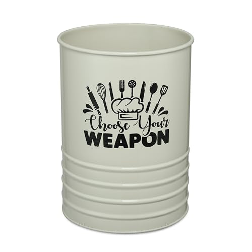 dudki Metal Cutlery Holder & Spoon Stand for Kitchen - Spoon, Knife, Fork, Chopstick, Cutlery Holder Kitchen Organizer Stand Dining Multifunctional Stand Choos Your Weapon (Beige) - color: Beige