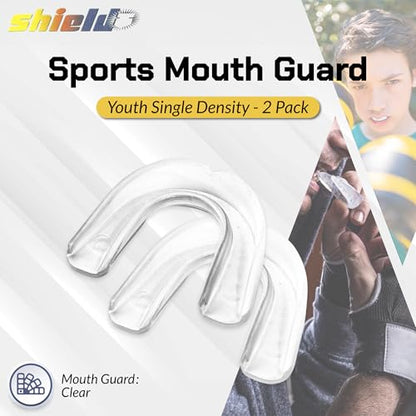 Shield Sports Single Density Mouth Guard 2 Pack,YOUTH