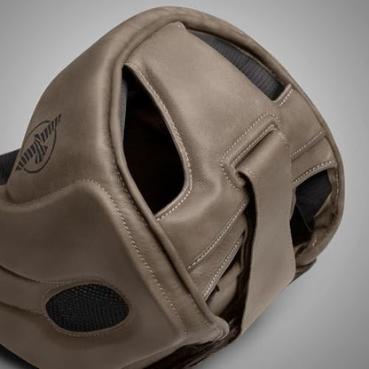 Hayabusa T3 LX Leather Adjustable MMA Headgear - Brown, One Size