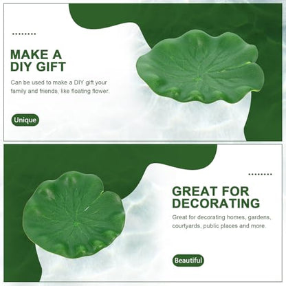 Beaupretty 10pcs 10cm Fake Lotus Leaves Floating Simulated Fish Tank Plants Pool Pond Decor Artificial Water Lily Pads for Aquarium and Home Garden Display