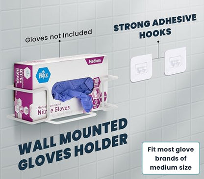 Alpine Industries Single Box Wire Wall Mount Glove Dispenser - Mounted Organizer Rack for Disposable Surgical Glovebox & Tissue Boxes - Hanging Lab & Kitchen Storage (White, 1 Box) - color: White