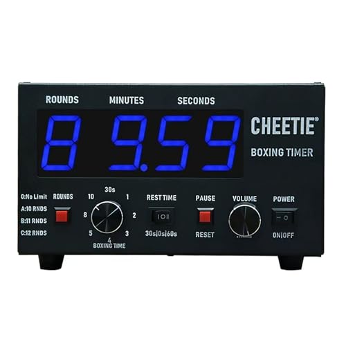 Big Screen Boxing Interval Timer, Boxing Fitness Timer with Adjustable Sound, Training Time, Rest Time and Repeat, for Gyms, Garages, Workouts and Outdoor Activities